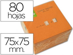 Bloc 80 notas adhesivas quita y pon Q-Connect 76x76mm. naranja neón
